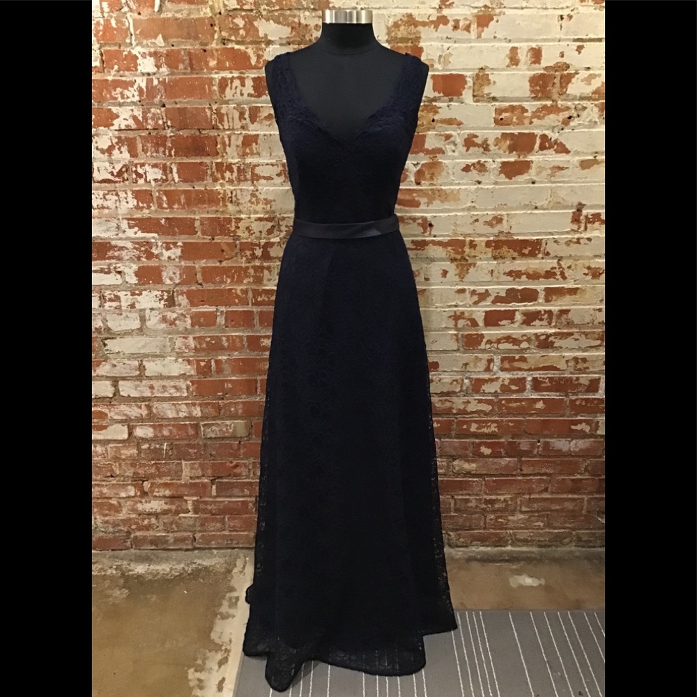 Mori Lee Navy Lace Dress